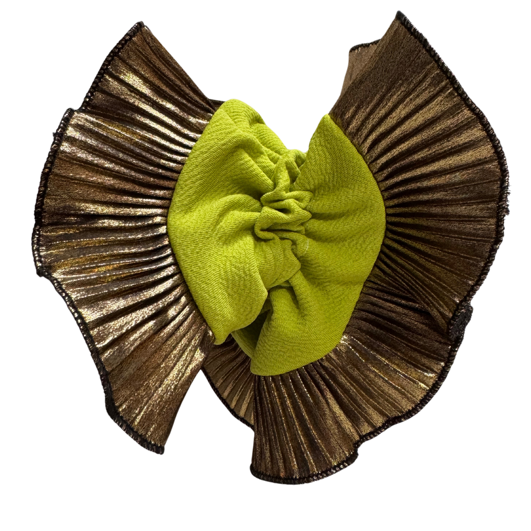 Scrunchies Rumba Simple Verde Oliva y Dorado