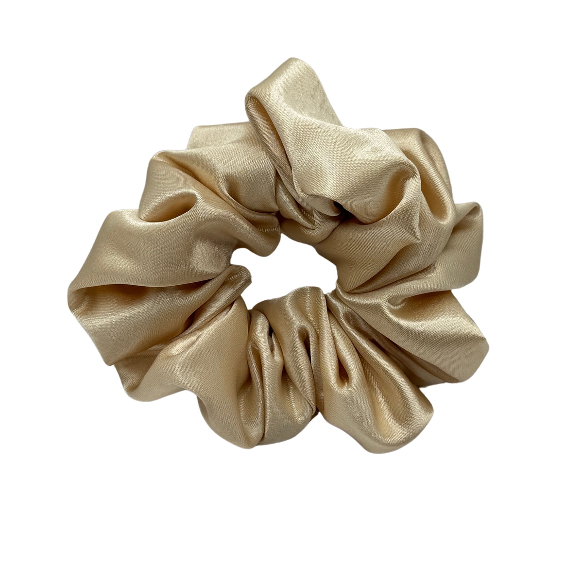 Scrunchies Satén pequeño Biege