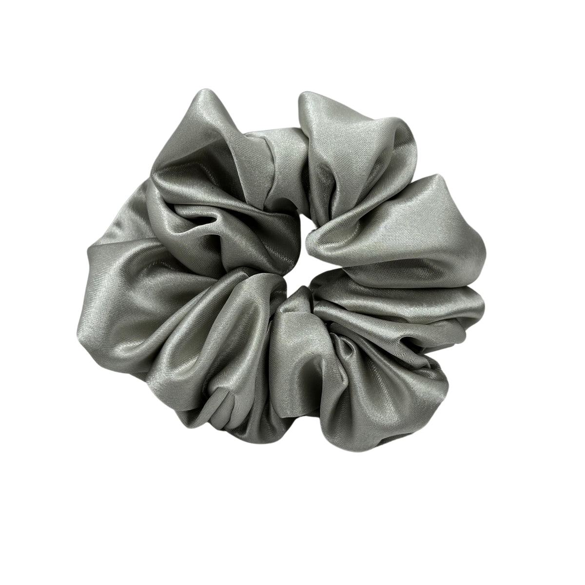 Scrunchies Satén Grande Gris