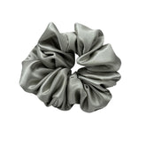 Scrunchies Satén Grande Gris
