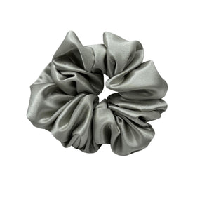 Scrunchies Satén Grande Gris