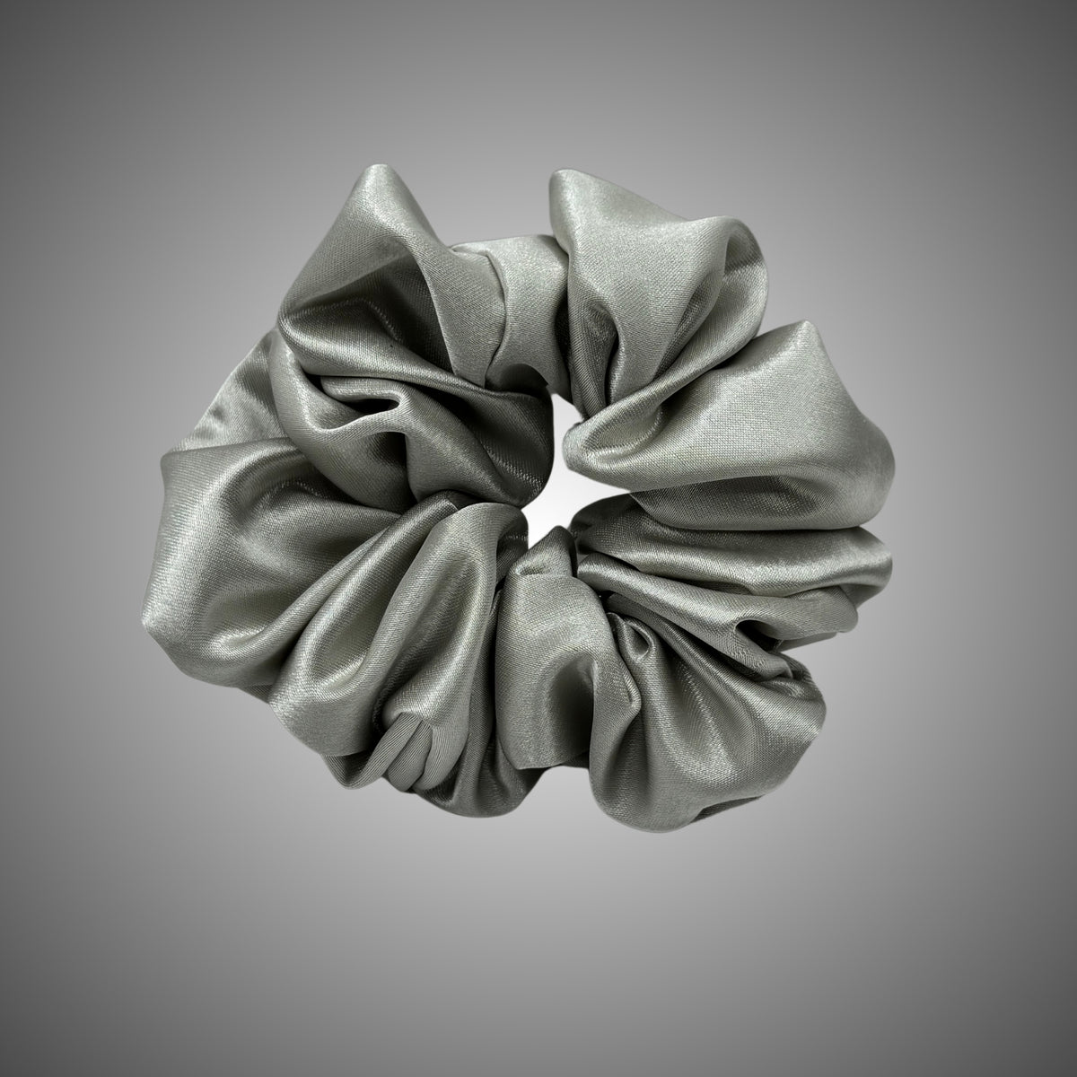Scrunchies Satén Grande Gris