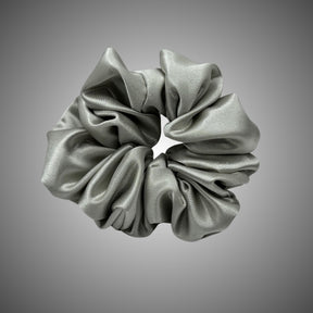 Scrunchies Satén Grande Gris