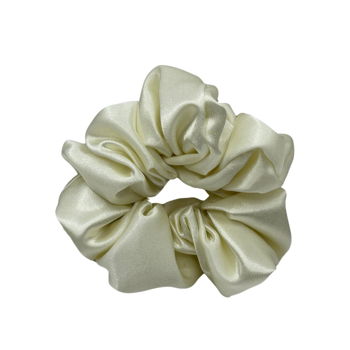 Scrunchies Satén Grande Blanco