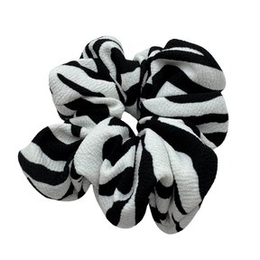 Scrunchies Sofia Grande Blanco y negro