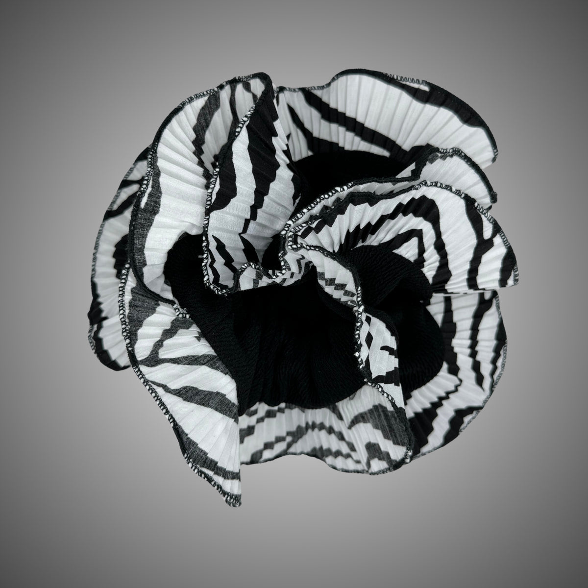 Scrunchies Rumba Doble Blanco y Negro rayas