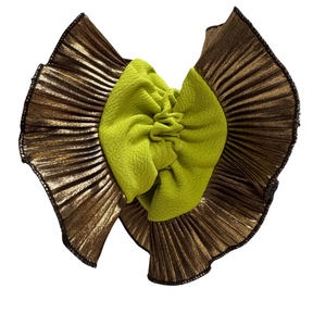 Scrunchies Rumba Simple Verde Oliva y Dorado
