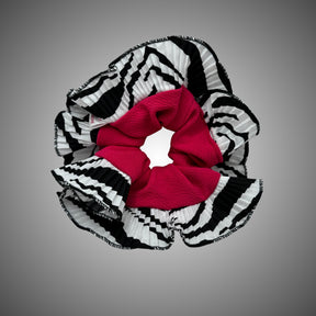 Scrunchies Rumba Simple Rojo y Blanco
